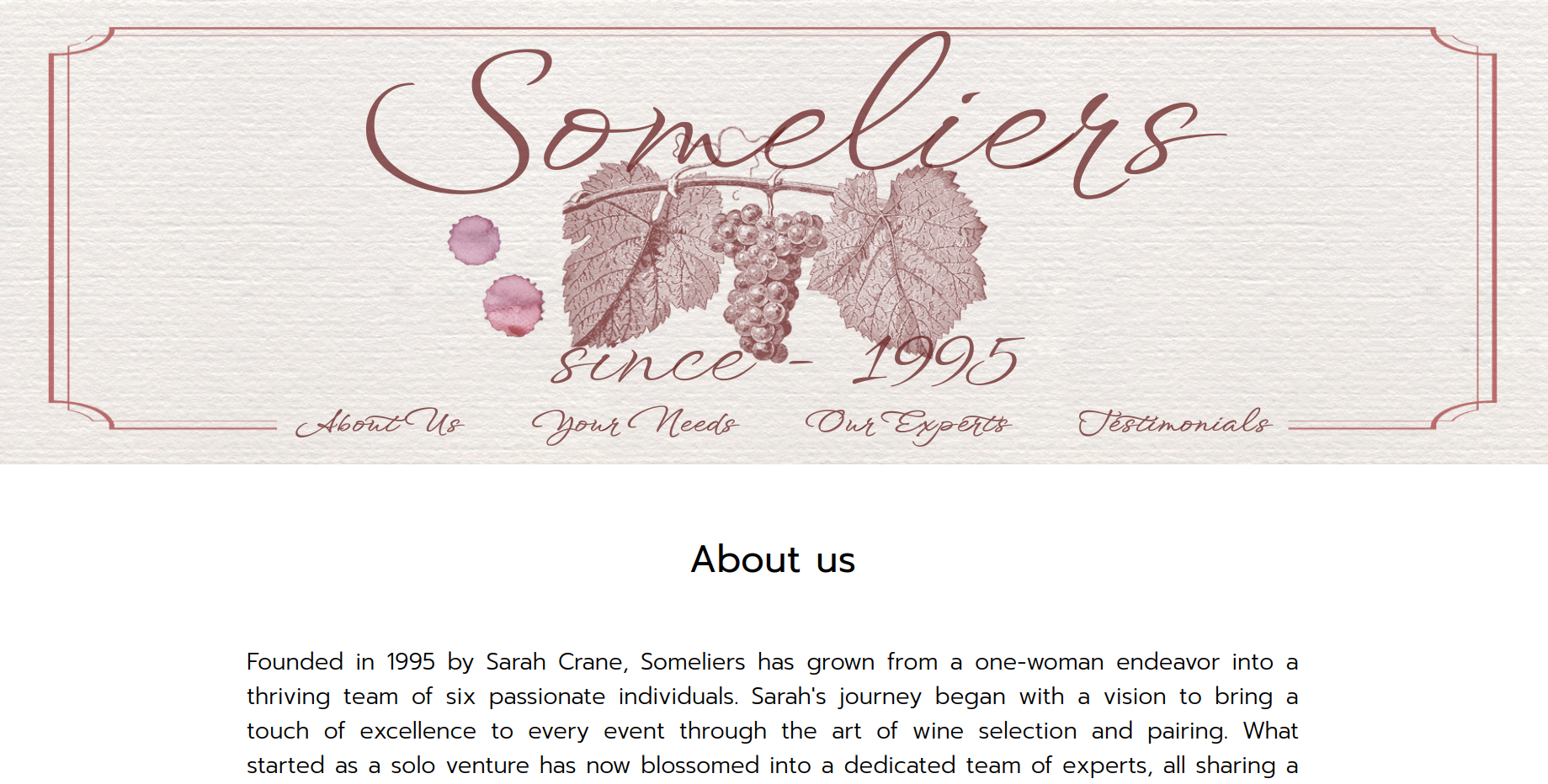 Wine agency web page.