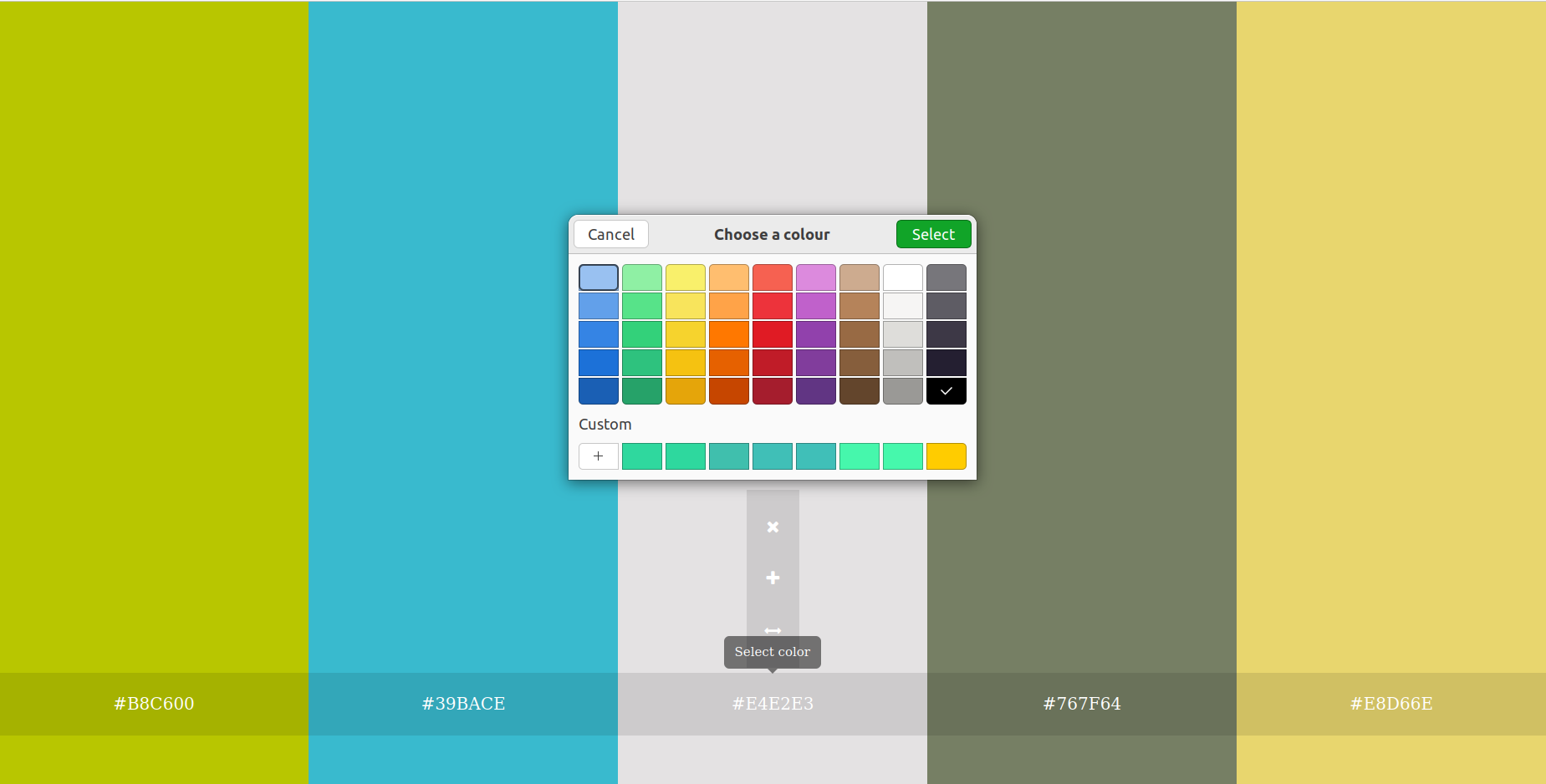 Colour palette